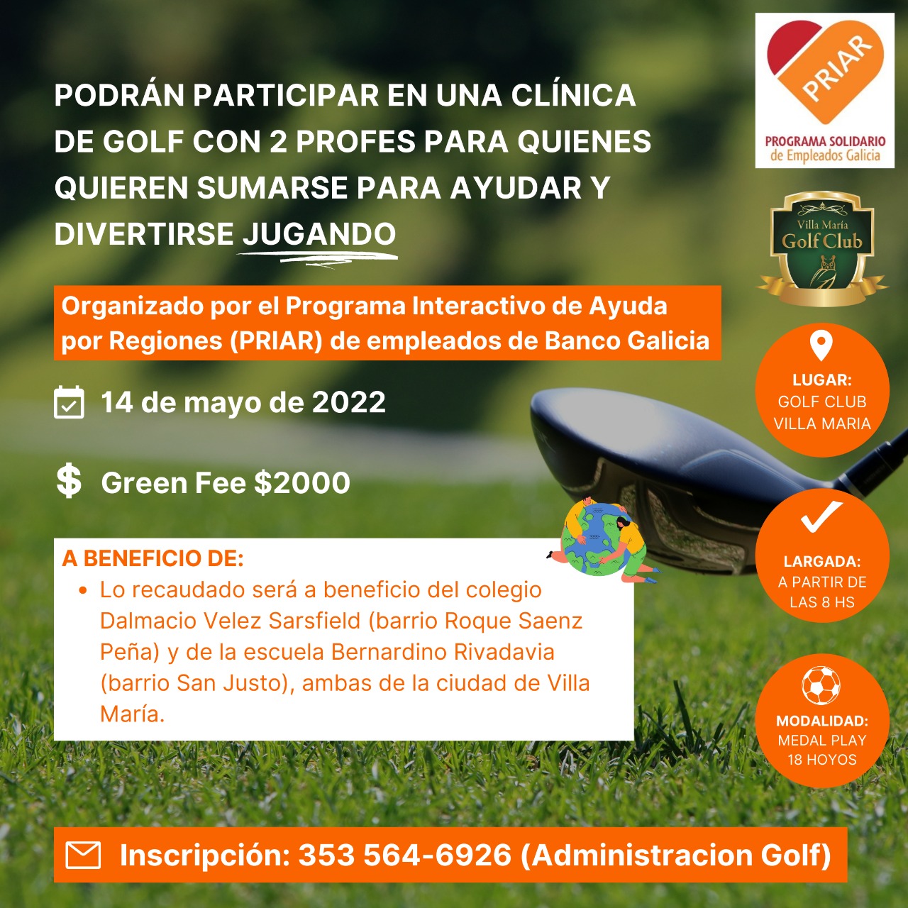 Torneo Solidario de Golf organiza empleados del Banco Galicia 