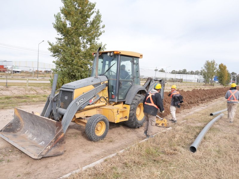 Avanza la obra de cloacas en el Parque Industrial