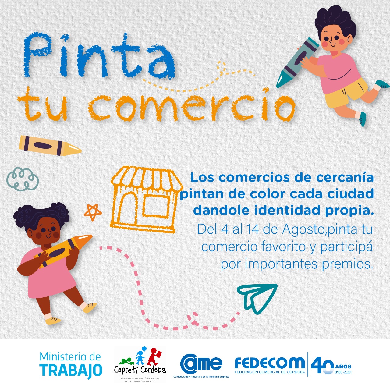 Fedecom lanza “Pintá tu comercio”, una campaña destinada a concientizar sobre los Derechos de la Infancia